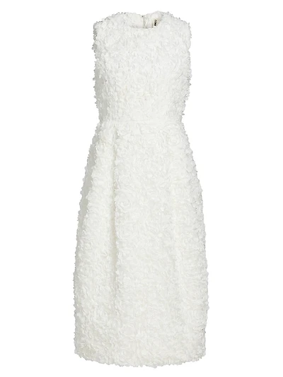 Flower Petal Sleeveless Midi-Dress