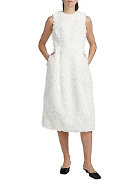 Flower Petal Sleeveless Midi-Dress