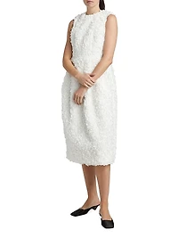 Flower Petal Sleeveless Midi-Dress