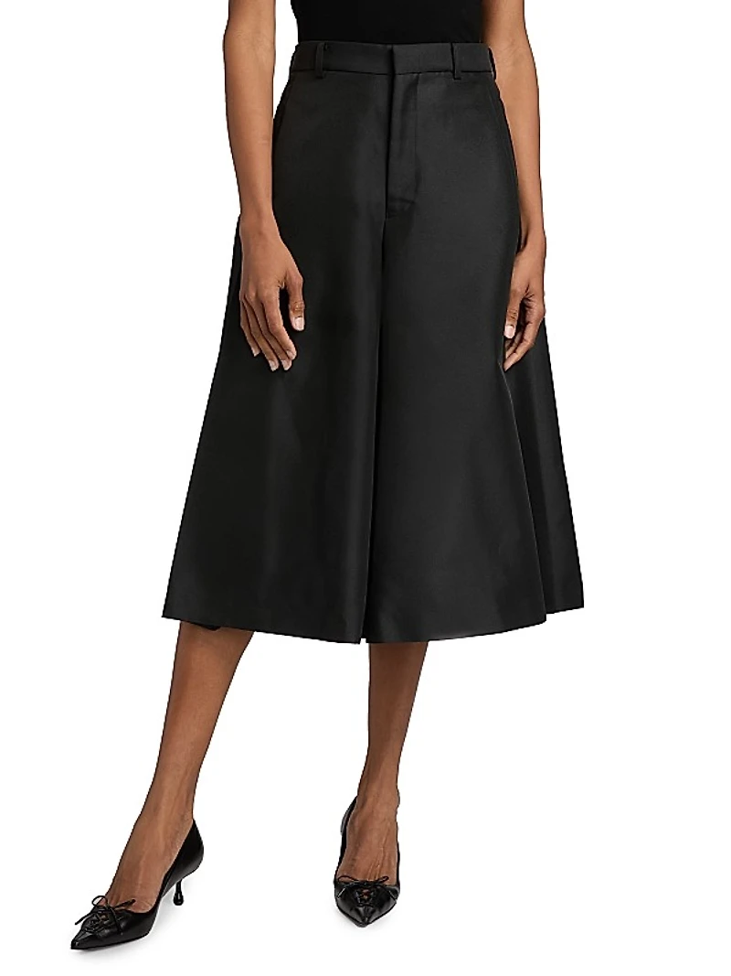 Pleated Midi-Skirt