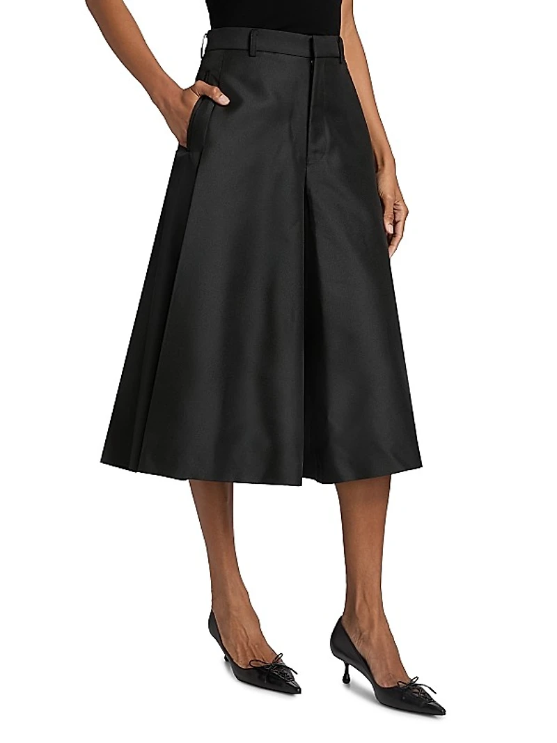 Pleated Midi-Skirt