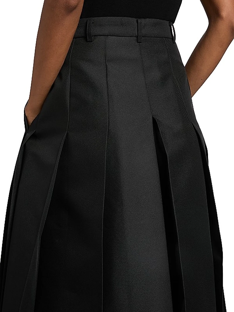 Pleated Midi-Skirt