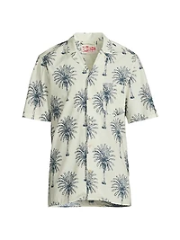 Kalea Palm Print Linen Shirt
