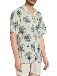 Kalea Palm Print Linen Shirt