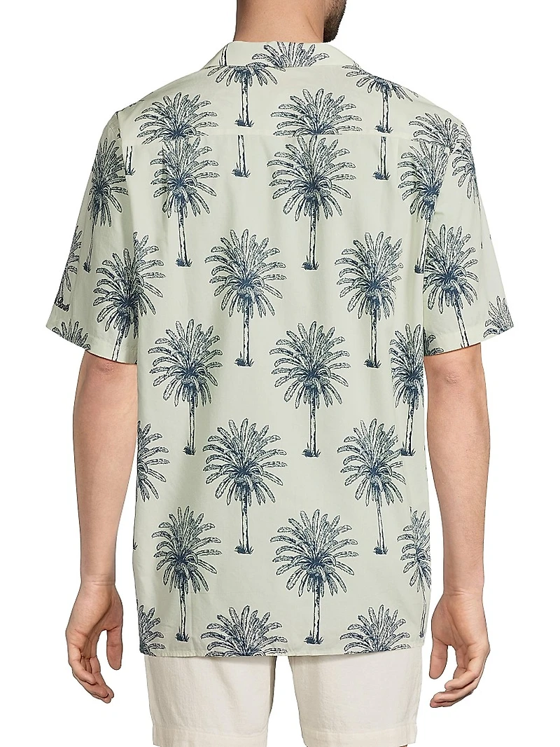 Kalea Palm Print Linen Shirt