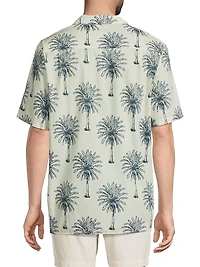 Kalea Palm Print Linen Shirt