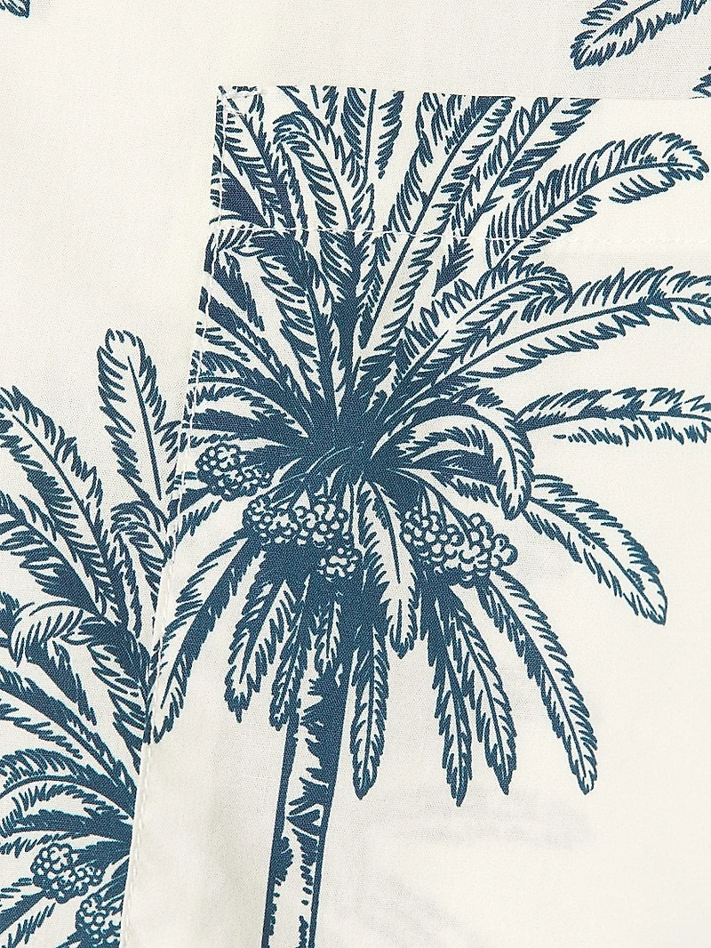 Kalea Palm Print Linen Shirt