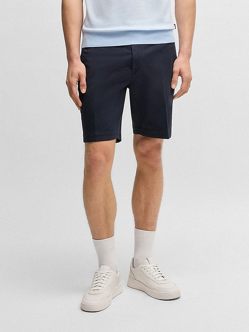 Slim Fit Shorts Stretch Cotton Twill