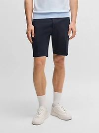 Slim Fit Shorts Stretch Cotton Twill