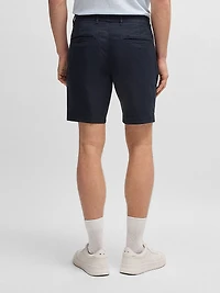 Slim Fit Shorts Stretch Cotton Twill