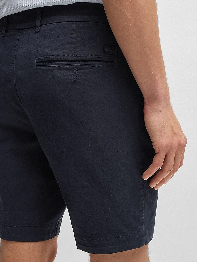 Slim Fit Shorts Stretch Cotton Twill