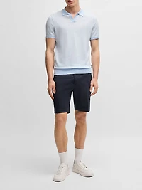 Slim Fit Shorts Stretch Cotton Twill