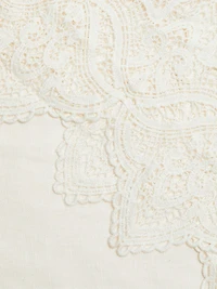 Cassia Lace-Trim Linen-Cotton Crop Pants