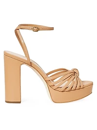 Rivka 120MM Leather Knot Platform Sandals