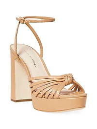 Rivka 120MM Leather Knot Platform Sandals