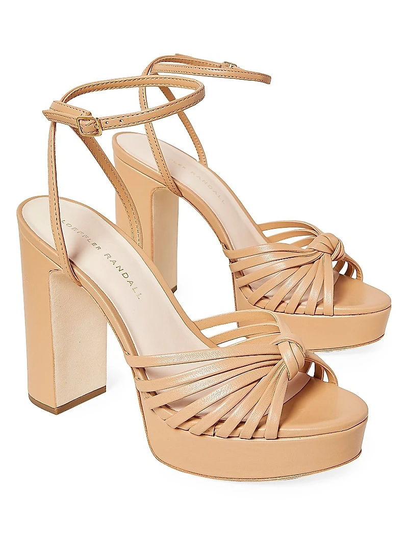 Rivka 120MM Leather Knot Platform Sandals
