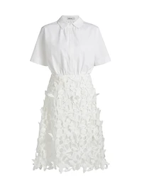 Colette Mixed-Media Midi-Dress