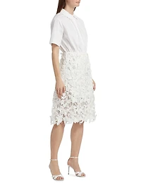 Colette Mixed-Media Midi-Dress