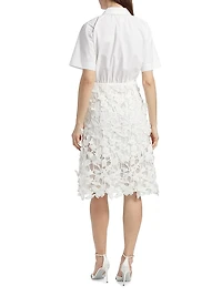 Colette Mixed-Media Midi-Dress