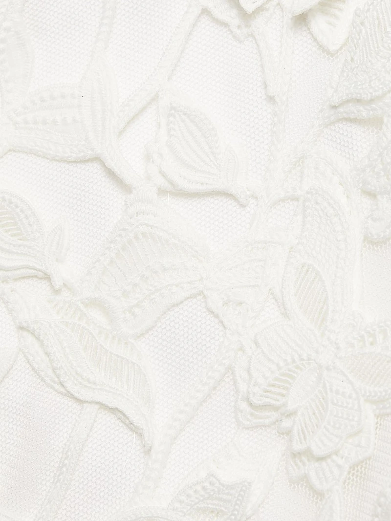 Colette Mixed-Media Midi-Dress