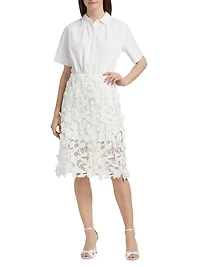 Colette Mixed-Media Midi-Dress