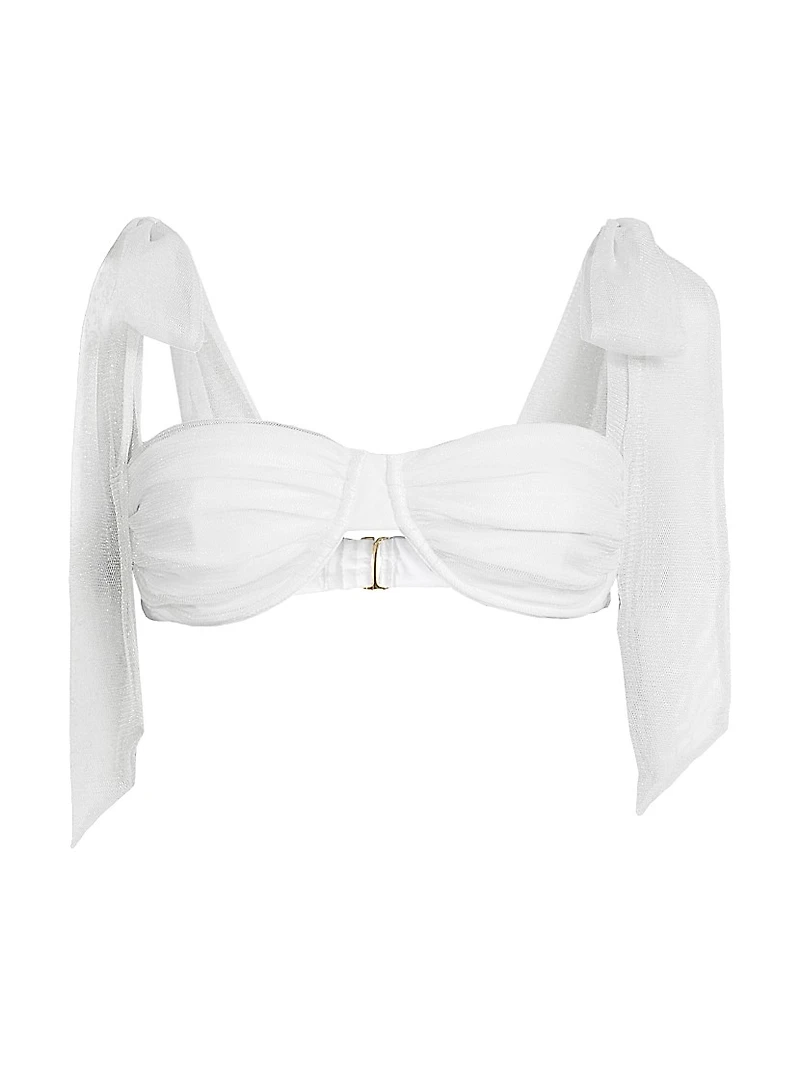 Drea Metallic Shoulder-Tie Bikini Top