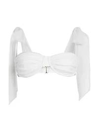 Drea Metallic Shoulder-Tie Bikini Top