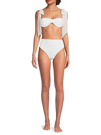 Drea Metallic Shoulder-Tie Bikini Top