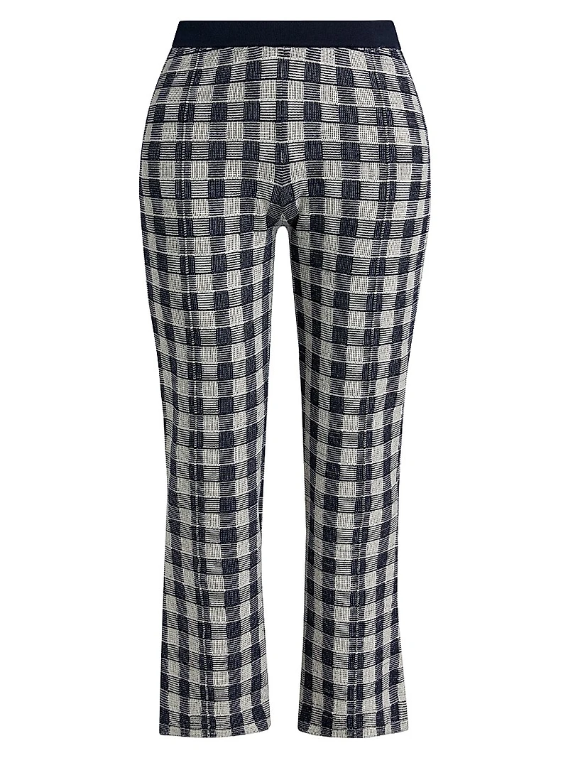 Gingham Flare Knit Pants