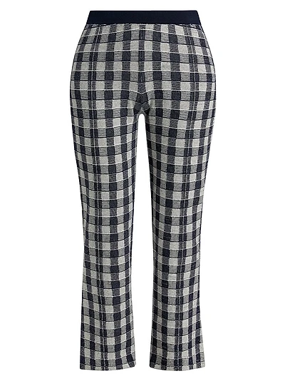Gingham Flare Knit Pants