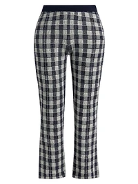 Gingham Flare Knit Pants