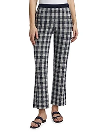 Gingham Flare Knit Pants
