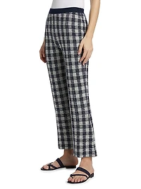 Gingham Flare Knit Pants