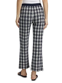 Gingham Flare Knit Pants