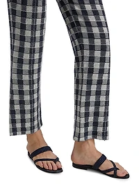 Gingham Flare Knit Pants