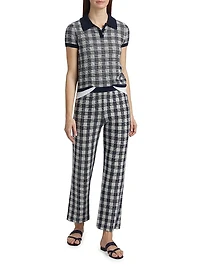 Gingham Flare Knit Pants