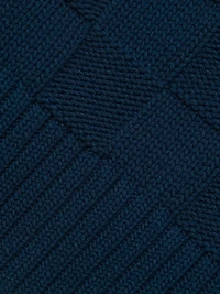 Check-Knit Stretch-Cotton Sweater