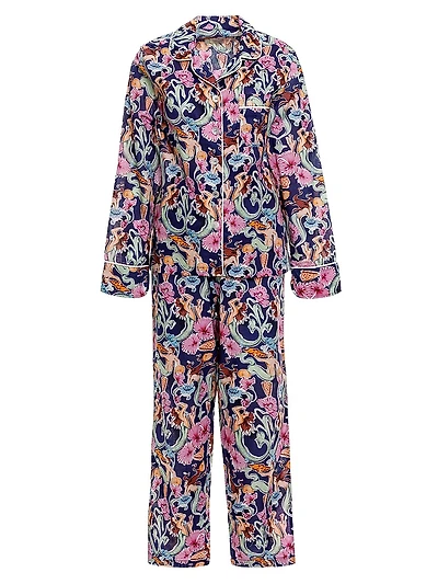Sun-Kissed Escapes Mixed-Print Pajamas