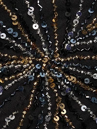 Sequined Velvet-Trimmed Gown