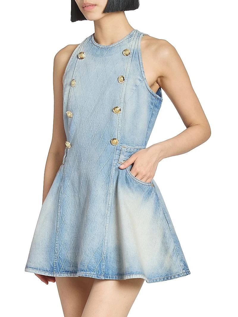 Denim Flared Minidress