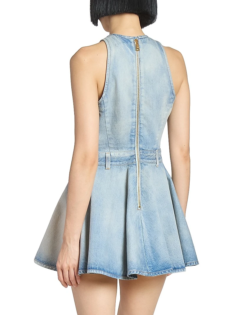 Denim Flared Minidress