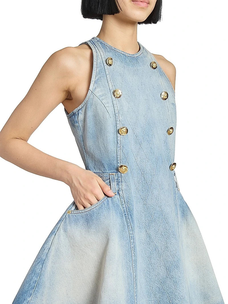 Denim Flared Minidress