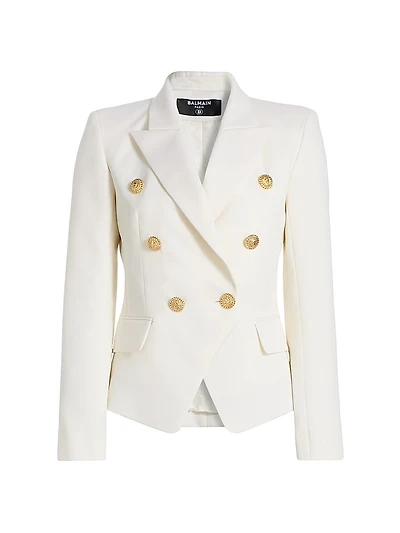 Fitted Wool Double-Breasted Jacket