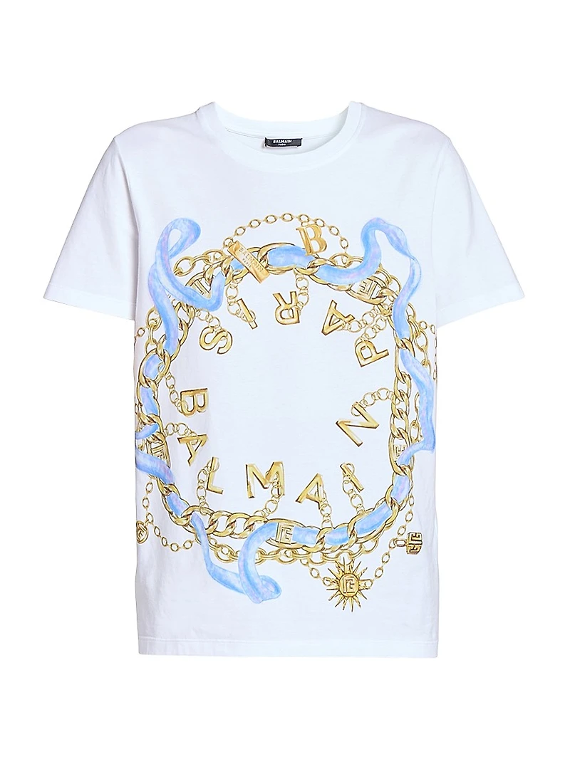 Paris Chains Printed Cotton T-Shirt