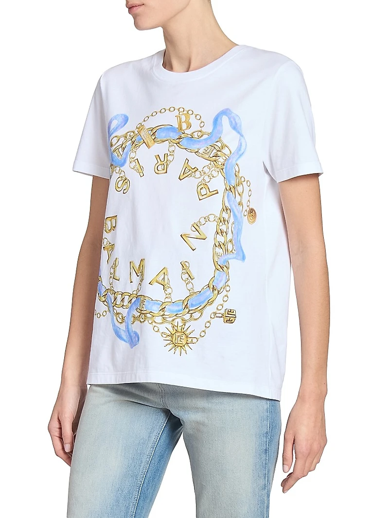 Paris Chains Printed Cotton T-Shirt