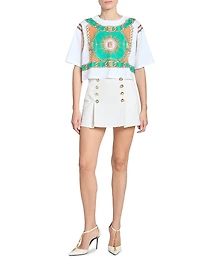 Foulard Print Cotton Crop T-Shirt