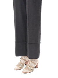 Rockstud Calfskin Slide Sandals 60MM