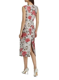 Floral Sleeveless Sheath Midi-Dress