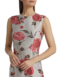 Floral Sleeveless Sheath Midi-Dress