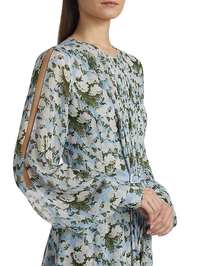 Huma Floral Slit Sleeve Maxi-Dress